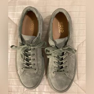 KOIO Men’s Green Suede Low-Top Sneakers